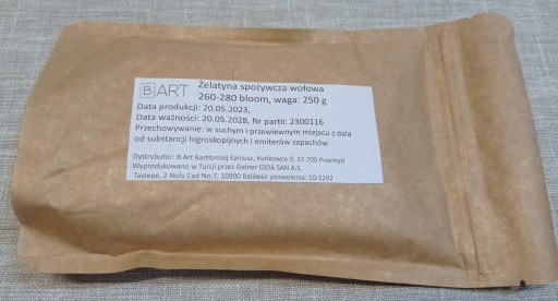 Hovädzia želatína Gelner 260-280 bloom 250 gr