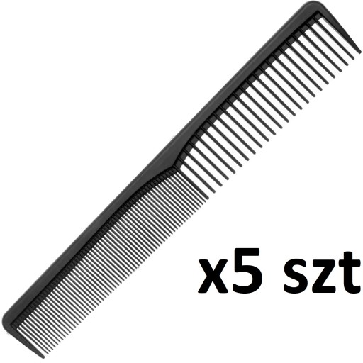 Uhlíkový kadernícky hrebeň, antistatický 18cm 5 ks