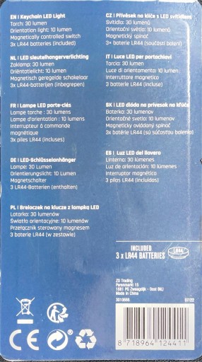 Kľúčenka s LED podsvietením, strieborná