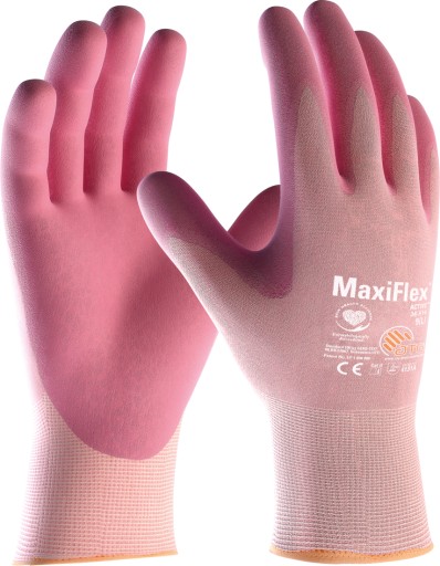ULTRALIGHT MONTÁŽNE RUKAVICE S ALOE VERA MaxiFlex Active PINK veľkosť 7