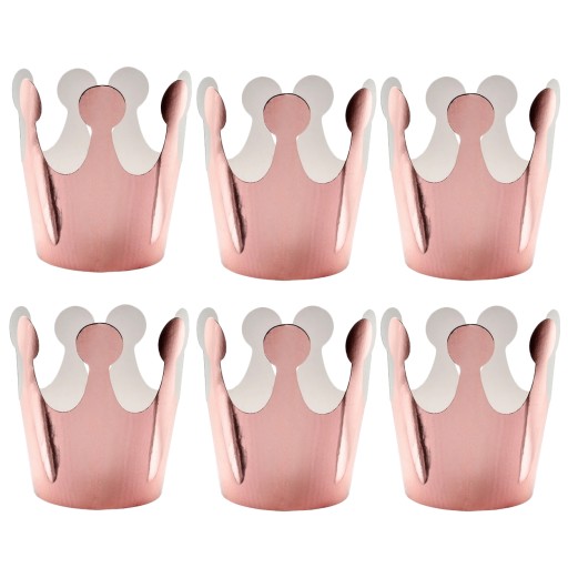 CROWN party rose gold NARODENINY rose gold 6 ks