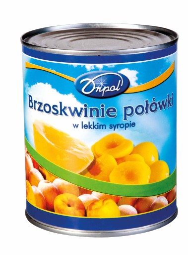 Polovičky broskýň v sirupe Dripol light 820g