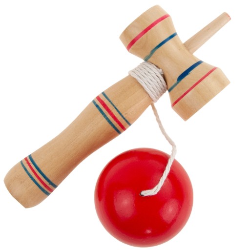 KENDAMA DREVENÁ KLASICKÁ JAPONSKÁ ZRUČNOSTNÁ HRA CHYTNUTIE LOPTY