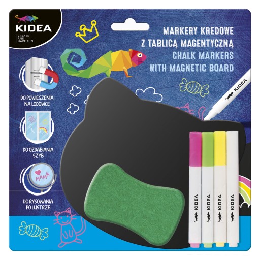 Kriedové fixky Kidea s magnetickou tabuľou