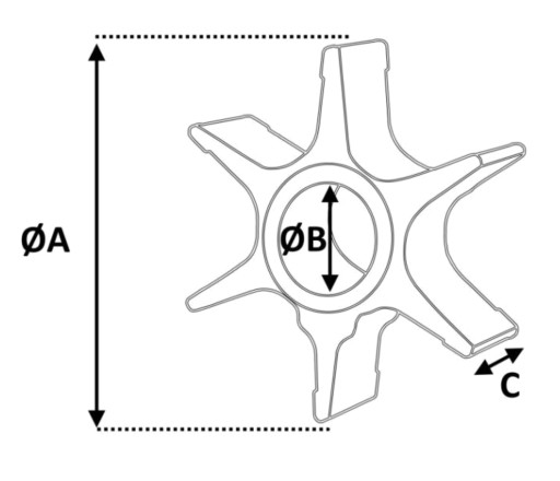 Obežné koleso vodného čerpadla YAMAHA MARINE 688-44352-00