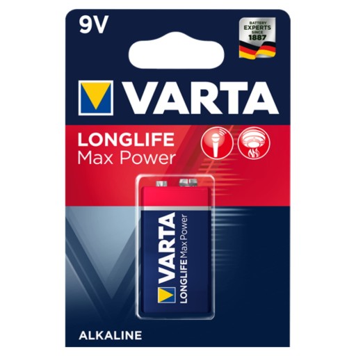 Alkalická batéria VARTA 6LR61 9V LongLife Max Power