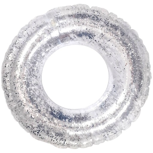 NAFUKOVACIE PLAVECKÉ KOLESO S GLITRAMI, STRIEBORNÉ 70CM - skvelá zábava