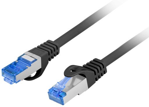 Ethernetový internetový kábel skrútený RJ45 LAN Cat 6A SFTP 0,25 m čierny