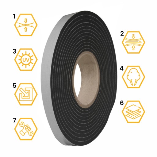 STREŠNÉ TESNENIE ROZPÍNACIE PÁSKY PRE OKNÁ A DVERE 15MM 20MM 8m ČIERNA