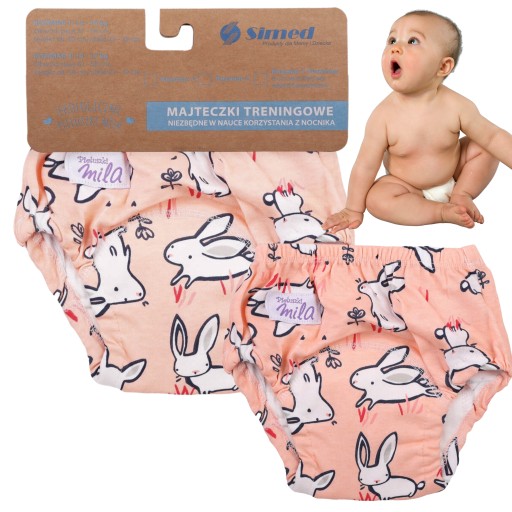 Tréningové nohavičky PREMIUM 12-14kg Tréningové nohavičky na nočník BUNNY RABBIT PINK