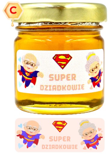 MEDOVÝ mini med DEN MATIEK v tégliku 40g s nálepkou SUPER STARŠÍ RODIČIA