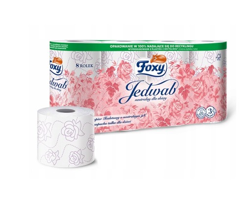 FOXY Hodvábny toaletný papier 3-vrstvový 8 roliek
