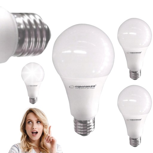 Sada 3ks žiaroviek E27 Led Žiarovka 650 lumenov 3000K teplá biela 7W