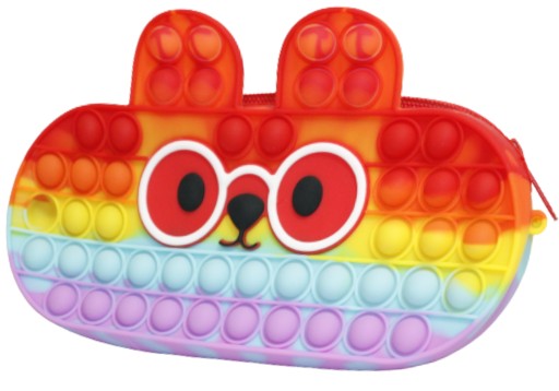 Dúhový peračník POPPIT ANTISTRESOVÝ KRÁLIK FIDGET 21CM E1341 EMAJ