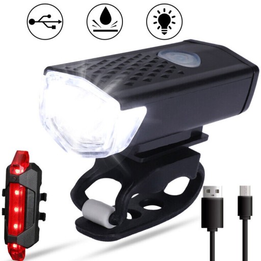 SET LED BICYKLOVÝCH SVETLÁ PREDNÝCH A ZADNÝCH NA BICYKEL + USB BICYKLE SVETLÁ