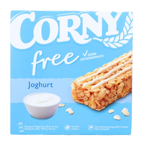 CORNY tyčinka BEZ CUKRU Prírodný jogurt 6 kusov DE