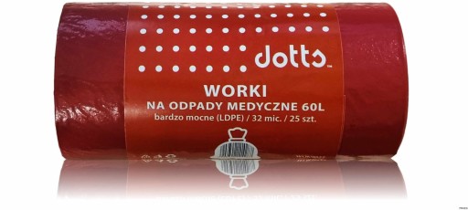 MEDICAL odpadové vrecia 60l 25ks. (LDPE), 32 mic červená