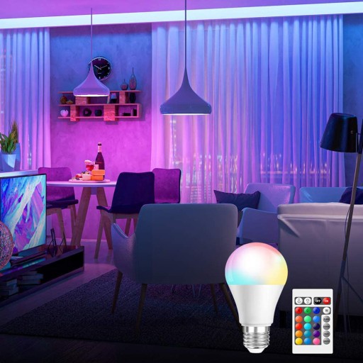 E27 12W RGB LED ŽIAROVKA, FAREBNÁ, STMIEVATEĽNÁ, DIAĽKOVÉ OVLÁDANIE