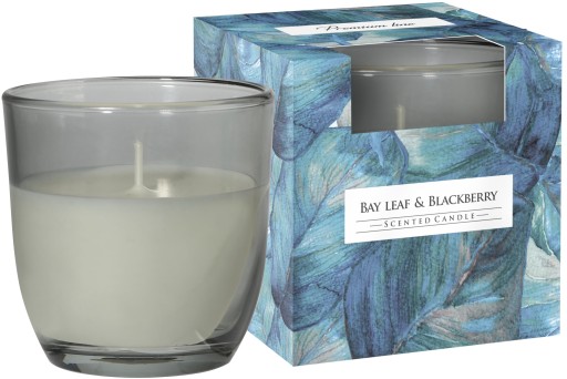 Vonná sviečka v skle BISPOL 22H BAY LEAF - BLACKBERRY