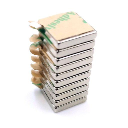 NEODYMOVÝ TAŠŤOVÝ MAGNET 10x10x2 mm 3M GLUE samolepiaca lišta HUNTER