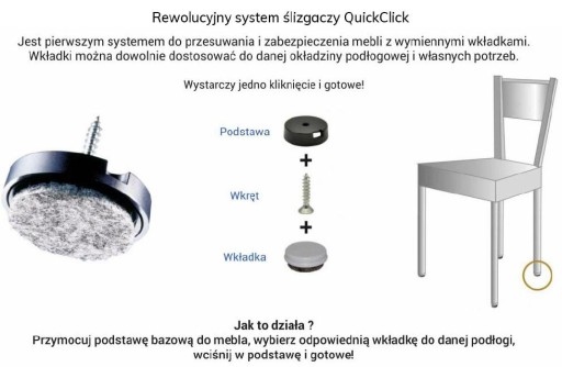Podlahový nábytkový klzák 40mm, nábytková noha s prírodnou plsťou