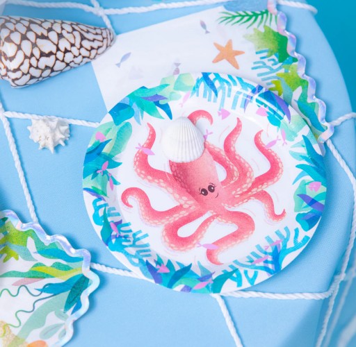 OCEAN Papierové taniere More Underwater World Animals Birthday 18cm x6