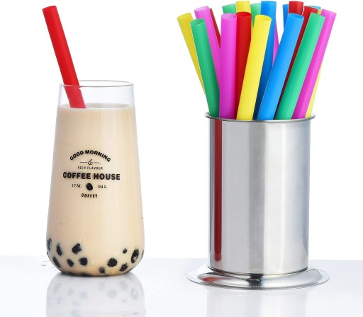 Hrubé plastové TRUBKY na bubble tea, SLAMKY, 20 ks