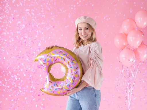 RUŽOVÁ KONFETTIOVÁ STRÚĽKA PRE JEDNOROČNÉ DIEVČATÁ GENDER REVEAL 60 CM