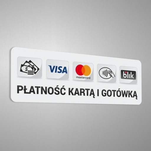 Platba kartou a hotovosťou - nálepka 5x15
