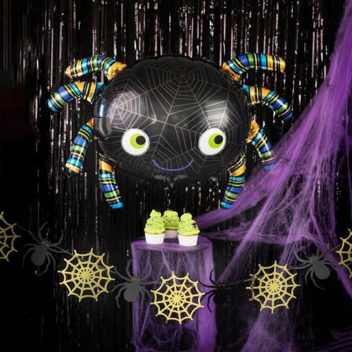 GARLAND PANNER pavúky pavučiny NA HALLOWEEN OZDOBY Z ČIERNEHO ZLATA DEKORÁCIE