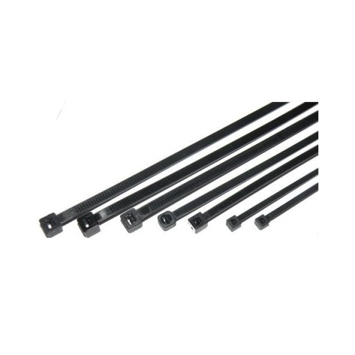 Čierna kravata na zips 4,8 x 190 mm 50 ks