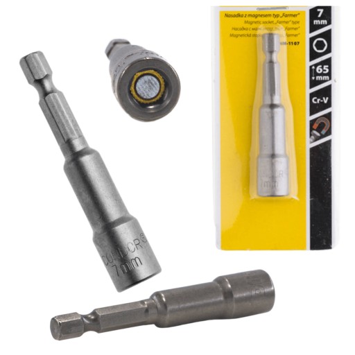 FARMÁRSKA ZÁSUVKA 7 mm. SKRUTKOVACÍ KĽÚČ 1/4 MAGNET