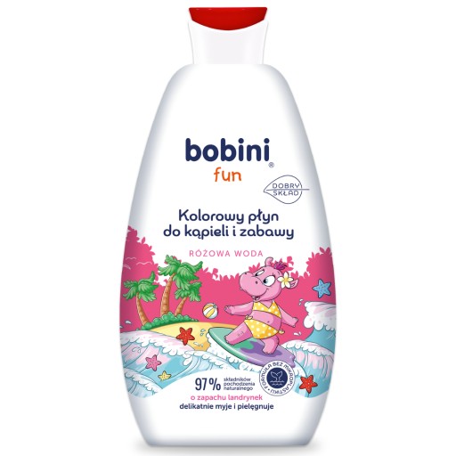 Bobini Tekutý kúpeľ pre deti na farbenie vody Ružová super pena 500 ml