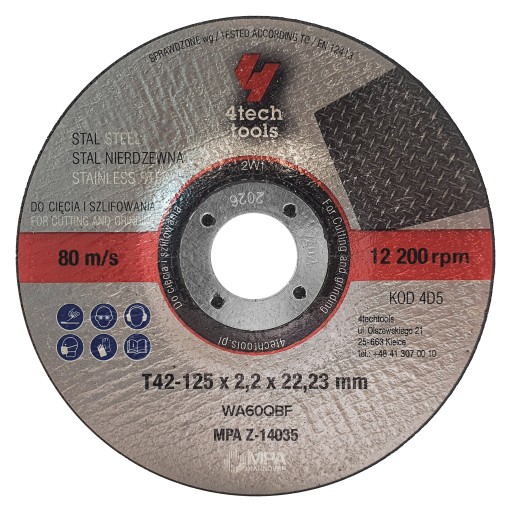 4tech kotúč 125x2,2 brúsny rezací rezací a brúsny kotúč 2v1