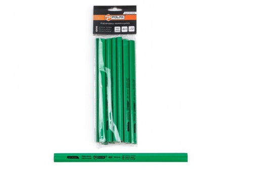 SADA murárskych STAVEBNÝCH ceruziek 180 MM 4H 12 KS POLAX 50-002