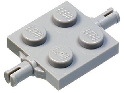 LEGO PLATE 2X2 S NÁPRAVAMI PRE KOLESÁ J GREY 4600 2KS