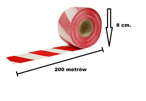 VÝSTRAŽNÁ PÁSKA BIELA ČERVENÁ ŠIROKÁ 200 metrov