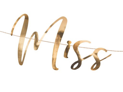 Banner Miss to Mrs, ružové zlato, 18x76cm