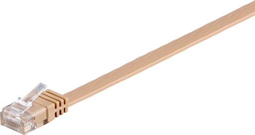 UTP CAT 6 plochý sieťový kábel RJ45, hnedý, 2 m
