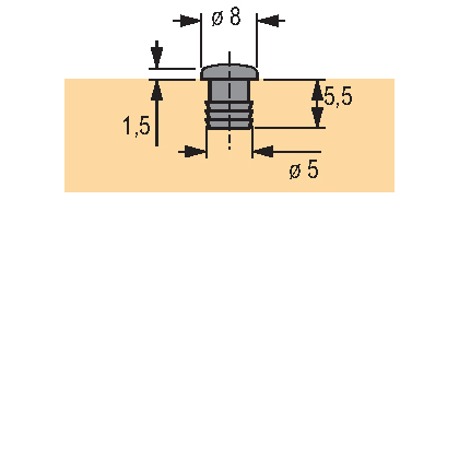HETTICH nárazník 5 mm transparentný 9079298 10 ks