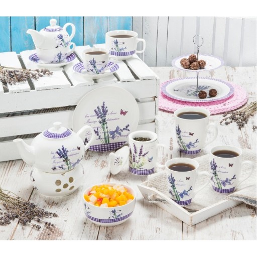 PORCELÁNOVÁ KÁVOVÁ MLIEČKA Džbán smotana na mlieko 230ml LEVANDUĽ