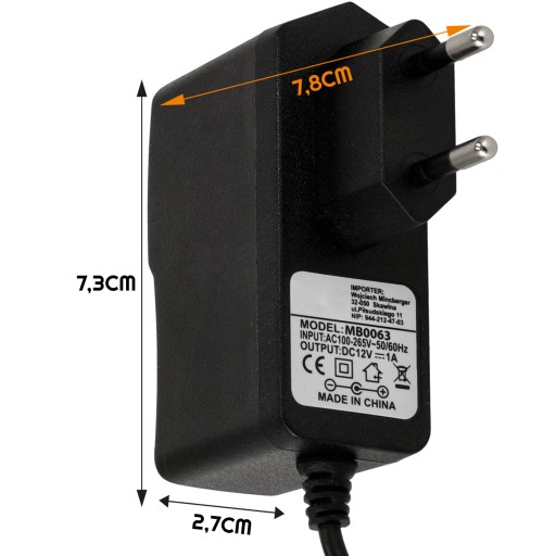 Zásuvný LED zdroj 1A 12W 12V 2,1mm