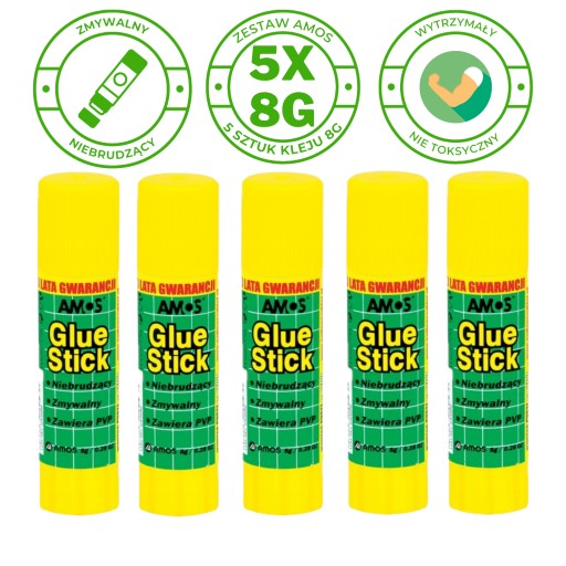 Sada 5x lepiaca tyčinka AMOS 8g ORIGINÁL