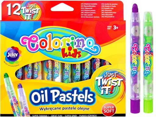 Krútené olejové pastely, 12 farieb Colorino