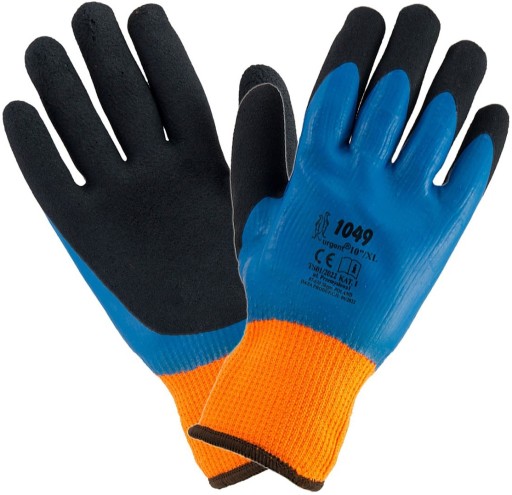 Zateplené zimné rukavice vodeodolné latex/polyester URGENT 10