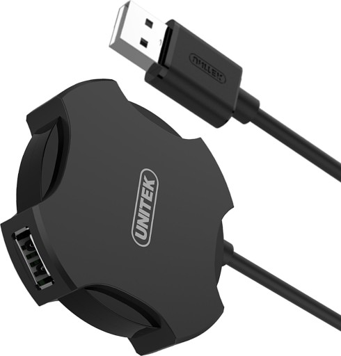 Unitek Y-2178 čierny USB hub pre 4x USB 2.0, malý, Plug&Play
