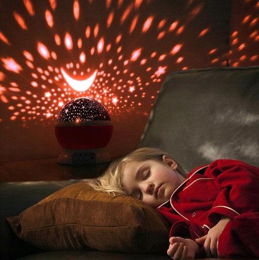 ROTAČNÁ NOČNÁ LAMPA STARS PROJEKTOROVÁ LAMPA 2v1 RUŽOVÁ