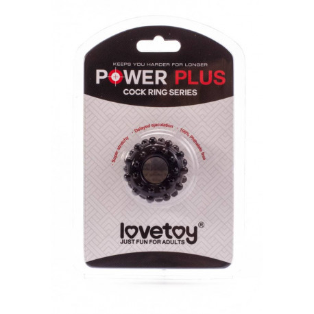 Lovetoy Power Plus krúžok na penis čierny priemer