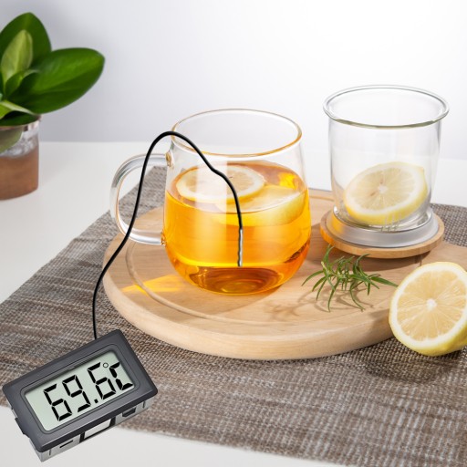 ARSA GO LCD KUCHYŇSKÝ Teplomer DO AKVÁRIOVÉHO TERÁRIÍ VÍNA SONDA čierny