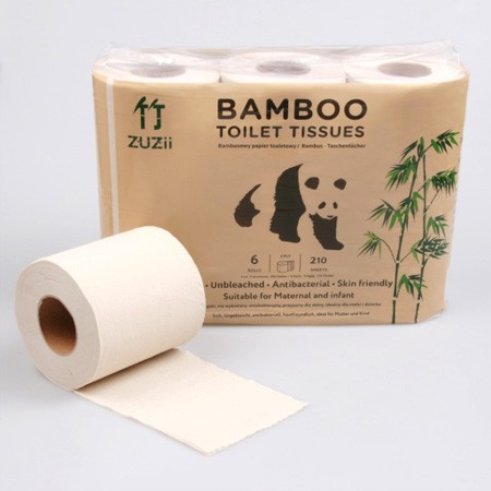 BAMBUSOVÝ TOALETNÝ PAPIER 6 ROLČIEK 3-VRSTVOVÝ ZUZII